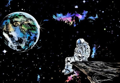 Скретч картина космической серии "Space Night Thinker"