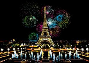 Цветная скретч-картина "Firework Paris" (Фейерверк в Париже)