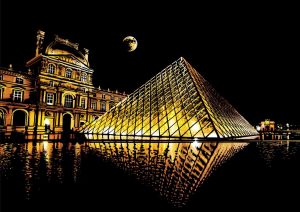 Раскраска по цифрам Цветная скретч-картина "Louvre" (Лувр)