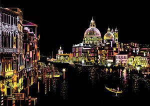 Раскраска по цифрам Цветная скретч-картина "Romantic Venice" (Романтическая Венеция)