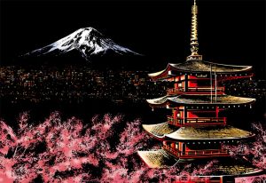 Скретч-картина Mount Fuji (Гора Фудзияма)