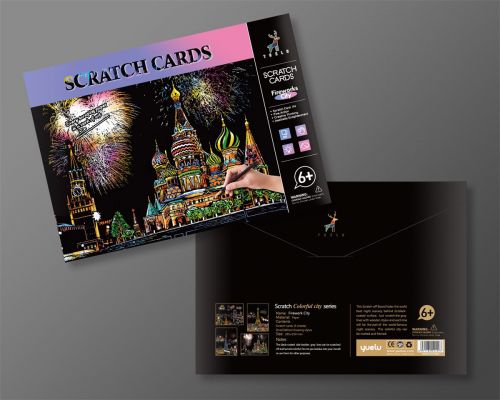 Скретч-набор из 4-х картин "Fireworks City" (Город Фейерверков)